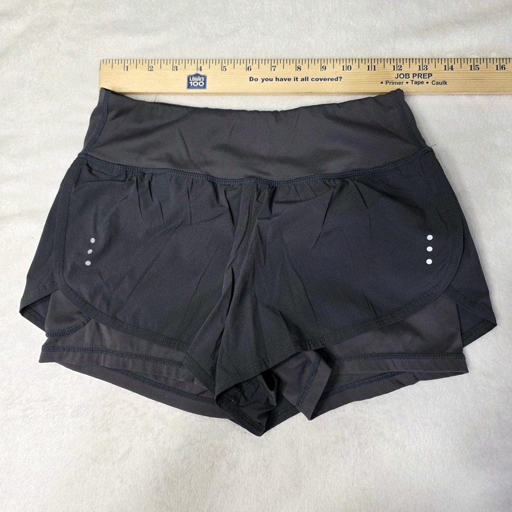 Soothfeel Womens Gray Running Shorts Activewear Pocket‎ Lined Reflective